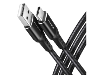 AXAGON BUCM-AM20AB Kabel USB-C - USB-A, 2m, USB 2.0, 3A, ALU, oplot, Czarny - 1353465 - zdjęcie 1